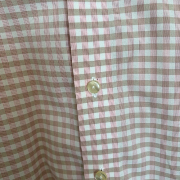 Eton Luxury Long Sleeve Men’s Contemporary Dress Shirt Pink & Tan Checked 41/16 - Picture 7 of 10